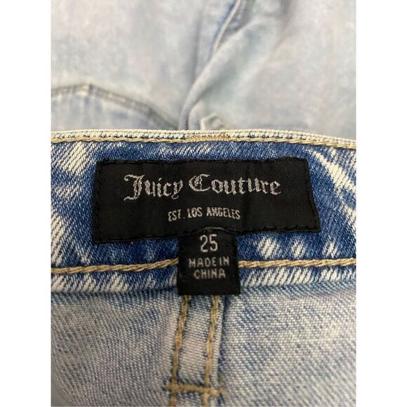Juicy Couture Light Washed Straight Rhinestone Jean Sz 25 - Picture 6 of 6